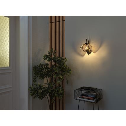 Osram - Sieninis šviestuvas DECOR RATTAN 1xE27/15W/230V smėlio/juoda