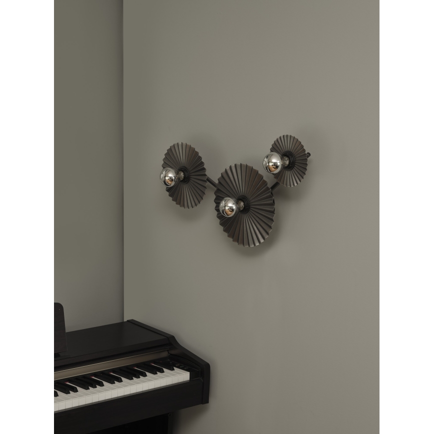 Osram - Sieninis šviestuvas PLISSEE 3xE27/15W/230V antracitas