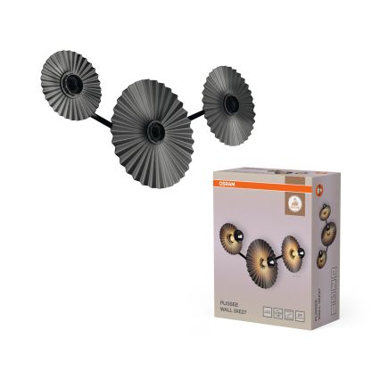 Osram - Sieninis šviestuvas PLISSEE 3xE27/15W/230V antracitas