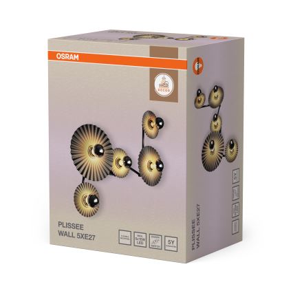 Osram - Sieninis šviestuvas PLISSEE 5xE27/15W/230V antracitas