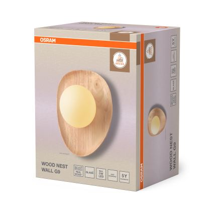 Osram - Sieninis šviestuvas WOOD NEST 1xG9/5W/230V kaučiukmedis