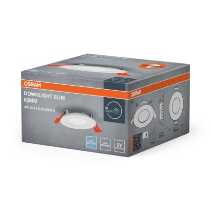 Osram - SLIM įleidžiamas LED lubų šviestuvas, 4,5W/230V 6500K