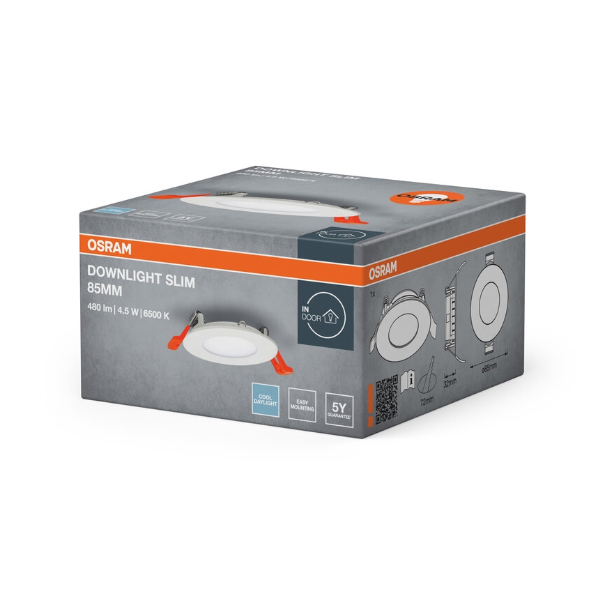 Osram - SLIM įleidžiamas LED lubų šviestuvas, 4,5W/230V 6500K