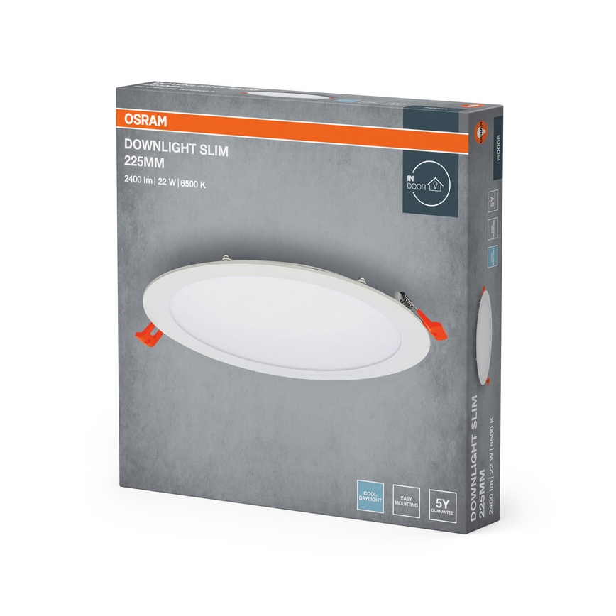 Osram - SLIM įleidžiamas LED šviestuvas 22W/230V 6500K