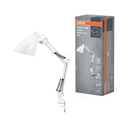 Osram - stalinė lempa su spaustuku DESK LINE 1xE27/11W/230V balta