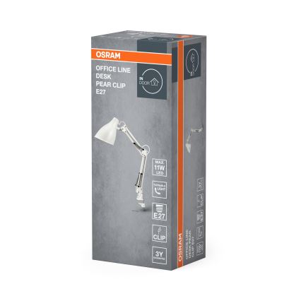 Osram - stalinė lempa su spaustuku DESK LINE 1xE27/11W/230V balta