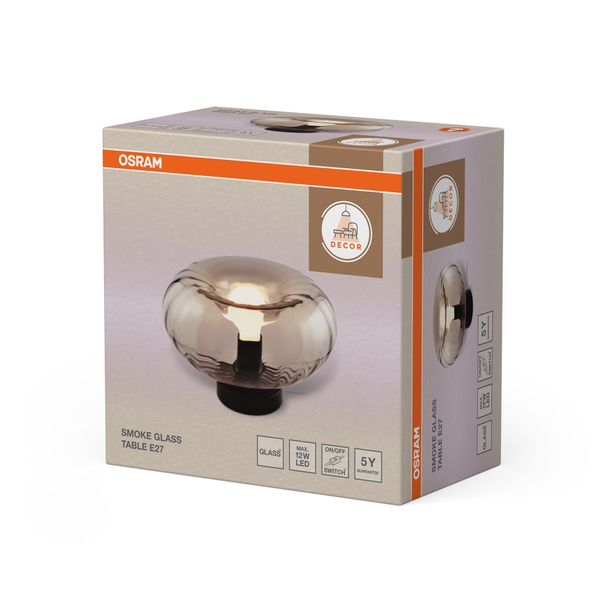 Osram - Stalinis šviestuvas DECOR SMOKE 1xE27/12W/230V juodas/dūminė pilka