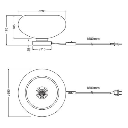 Osram - Stalinis šviestuvas DECOR SMOKE 1xE27/12W/230V juodas/dūminė pilka