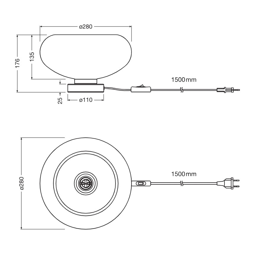 Osram - Stalinis šviestuvas DECOR SMOKE 1xE27/12W/230V juodas/dūminė pilka
