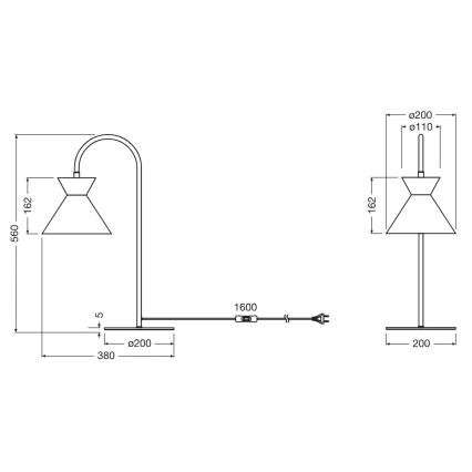 Osram - stalinis šviestuvas DECOR WAIST 1xE27/40W/230V juodas