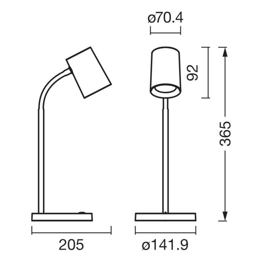 Osram - stalinis šviestuvas DESK LINE 1xGU10/9W/230V juodas