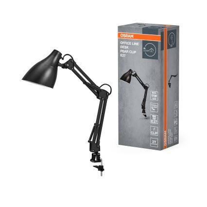 Osram - Stalinis šviestuvas su spaustuku DESK LINE 1xE27/11W/230V juodas