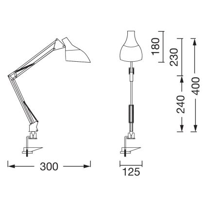 Osram - Stalinis šviestuvas su spaustuku DESK LINE 1xE27/11W/230V juodas
