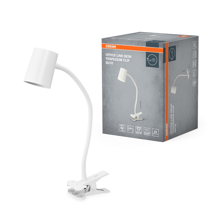Osram - Stalinis šviestuvas su spaustuku DESK LINE 1xGU10/9W/230V baltas