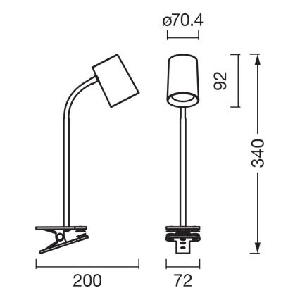 Osram - Stalinis šviestuvas su spaustuku DESK LINE 1xGU10/9W/230V baltas