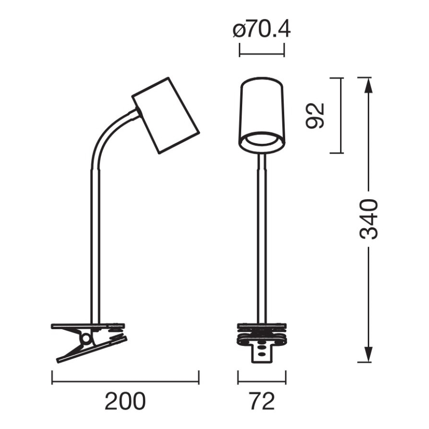 Osram - Stalinis šviestuvas su spaustuku DESK LINE 1xGU10/9W/230V baltas