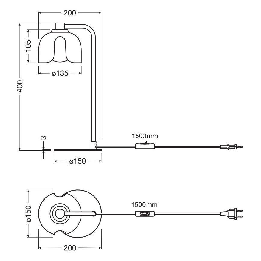Osram - Stalo lempa DECOR COROLLE 1xG9/20W/230V raudona