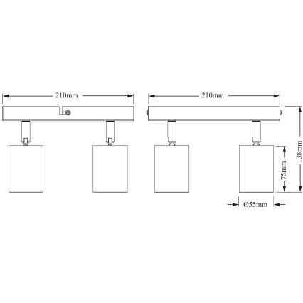 Osram - Taškinis šviestuvas ELEMENTAL 4xGU10/6W/230V