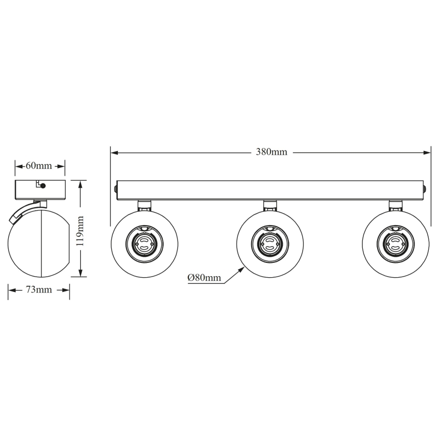 Osram - Taškinis šviestuvas SPOT SPHERAL 3xGU10/6W/230V balta