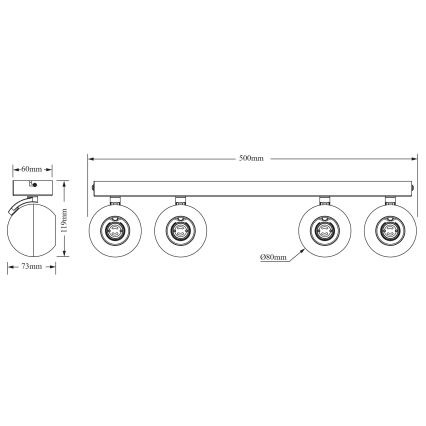 Osram - Taškinis šviestuvas SPOT SPHERAL 4xGU10/6W/230V baltas