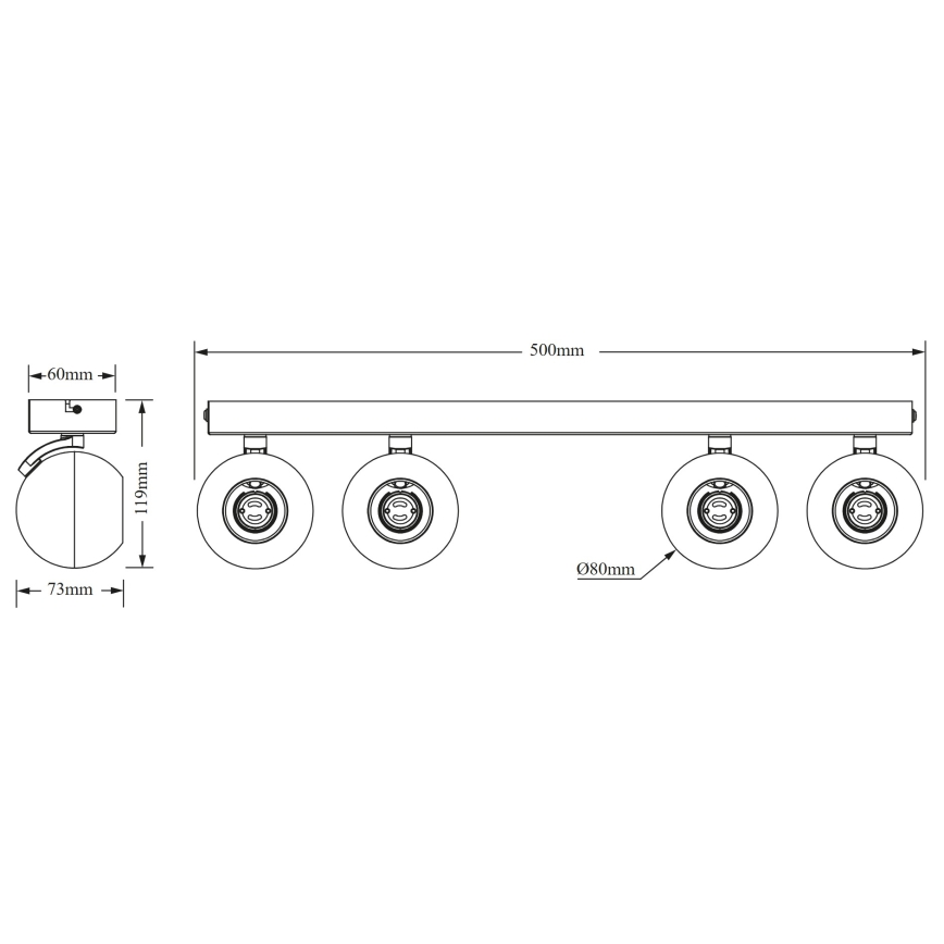 Osram - Taškinis šviestuvas SPOT SPHERAL 4xGU10/6W/230V baltas
