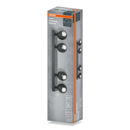 Osram - Taškinis šviestuvas SPOT SPHERAL 4xGU10/6W/230V juodas