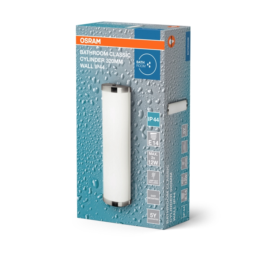 Osram - Vonios sieninis šviestuvas BATHROOM CLASSIC 2xE14/12W/230V IP44 blizgus chromas