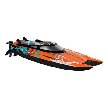 Overmax - nuotoliniu būdu valdoma RC valtis X-TIDE 2400 mAh juoda/oranžinė