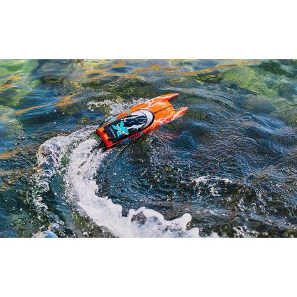 Overmax - nuotoliniu būdu valdoma RC valtis X-TIDE 2400 mAh juoda/oranžinė