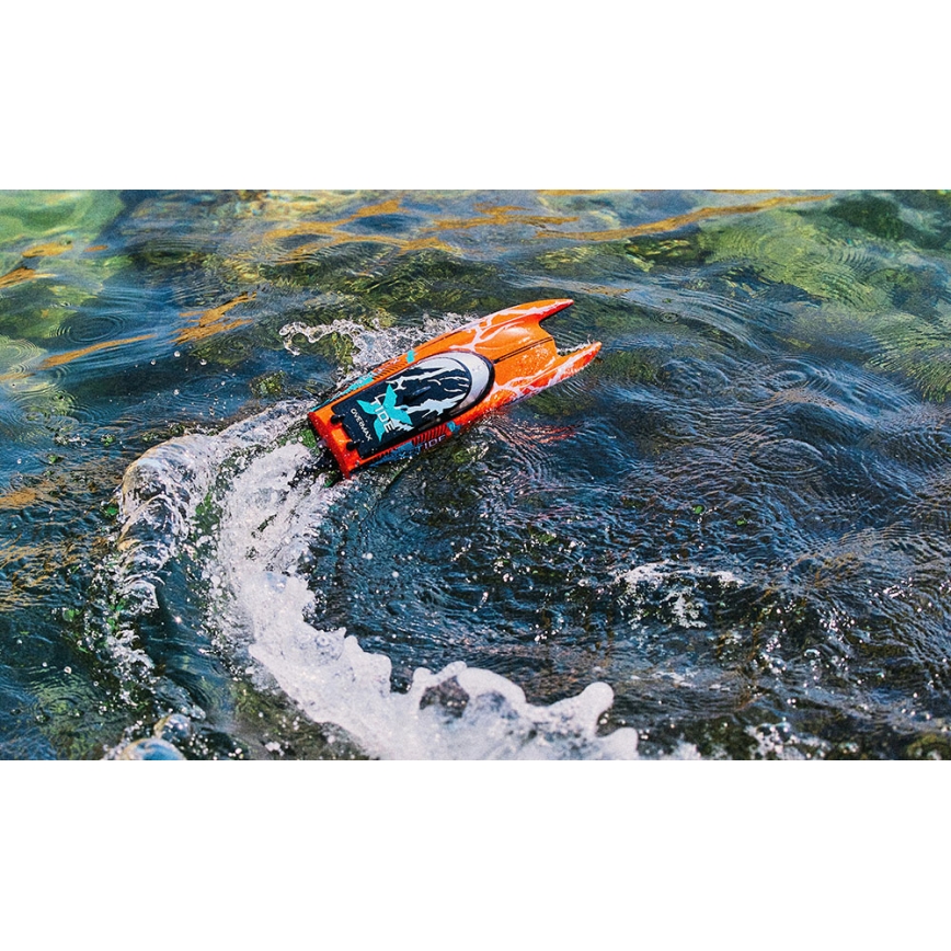 Overmax - nuotoliniu būdu valdoma RC valtis X-TIDE 2400 mAh juoda/oranžinė
