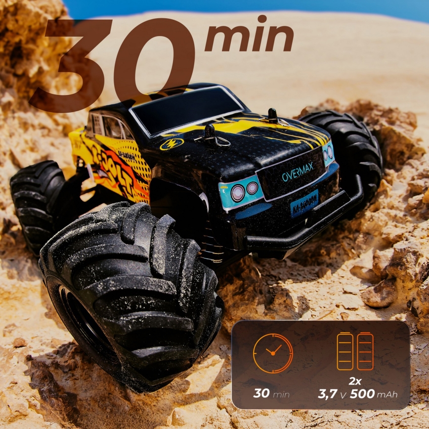 Overmax - nuotoliniu būdu valdomas RC automobilis X-JOLT 1000 mAh juoda/geltona