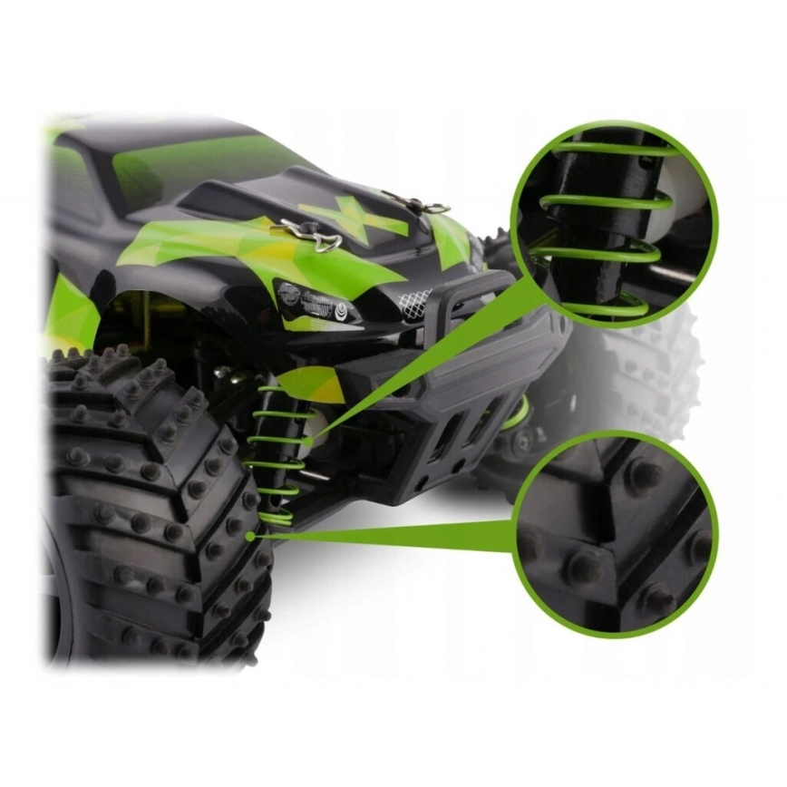 Overmax - nuotoliniu būdu valdomas RC automobilis X-MONSTER 3.0, 1700 mAh, juoda/žalia