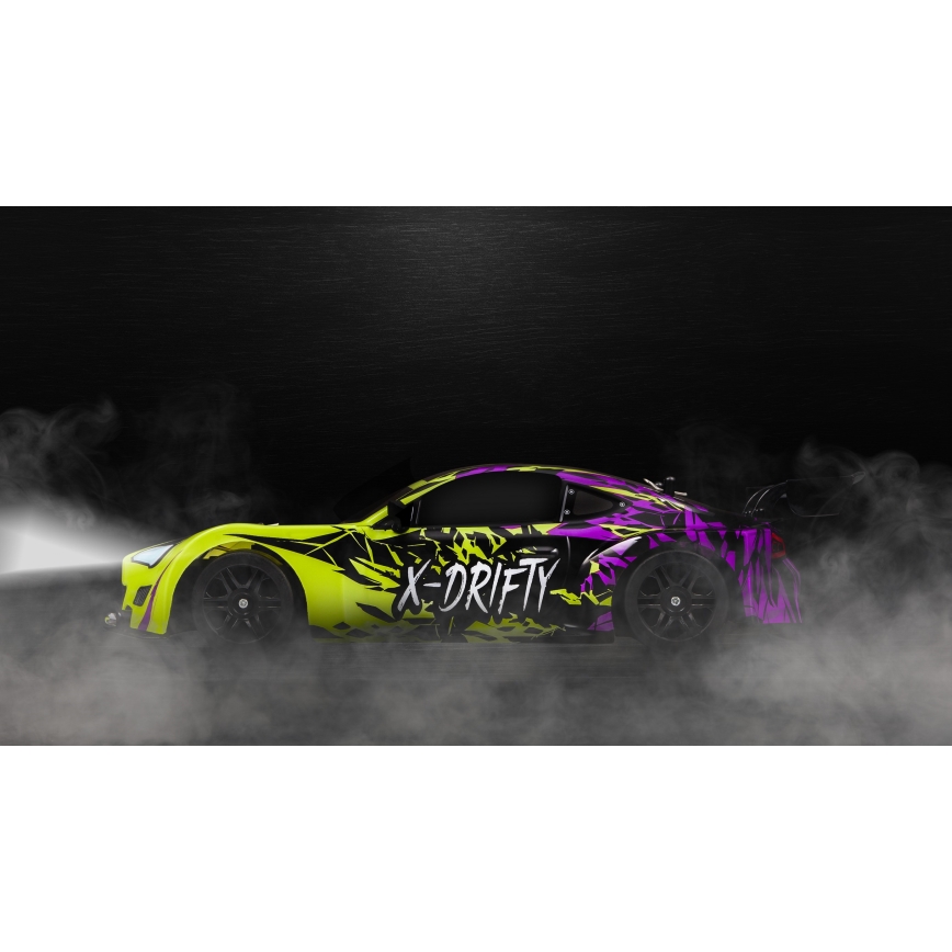 Overmax - RC drift automobilis su nuotoliniu pultu X-DRIFT 1000 mAh geltona/violetinė