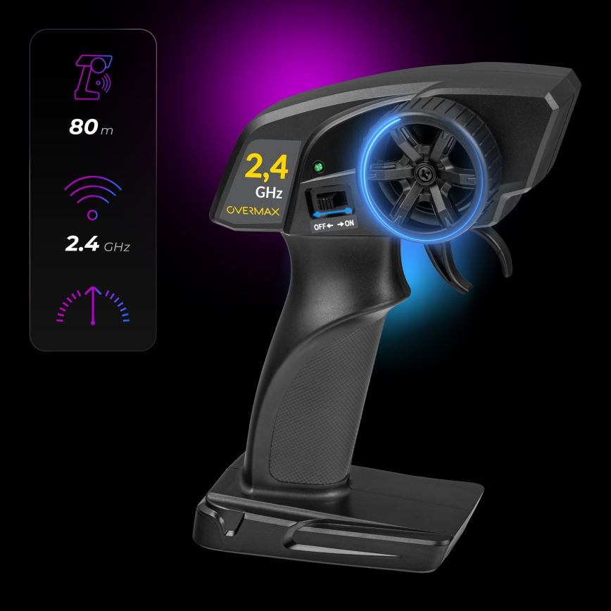 Overmax - RC drift automobilis su nuotoliniu pultu X-DRIFT 1000 mAh geltona/violetinė