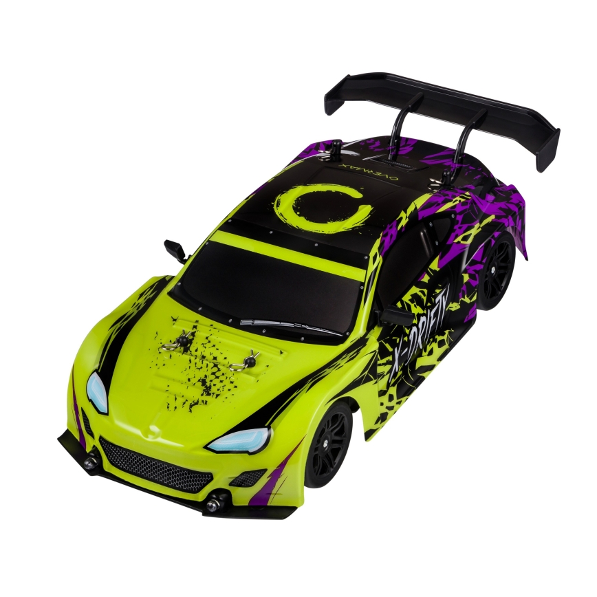 Overmax - RC drift automobilis su nuotoliniu pultu X-DRIFT 1000 mAh geltona/violetinė