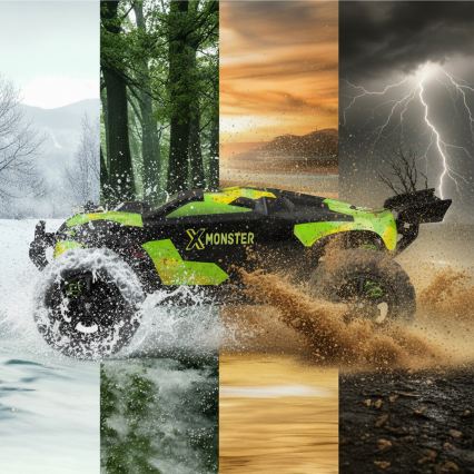 Overmax - nuotolinio valdymo RC automobilis X-MONSTER 3.5 1700 mAh juoda/raudona/žalia