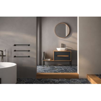 P.M.H. IN1B-L – Elektrinis rankšluosčių džiovintuvas INGA, 17 W/230 V, 85,9 cm, IP44, kairinis/juodos spalvos