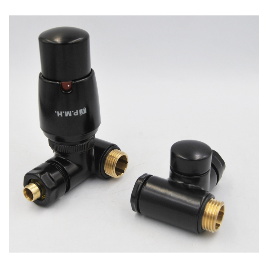 P.M.H. INTER-LB - Vožtuvas su termostatine galvute INTER, kairinis/juodas