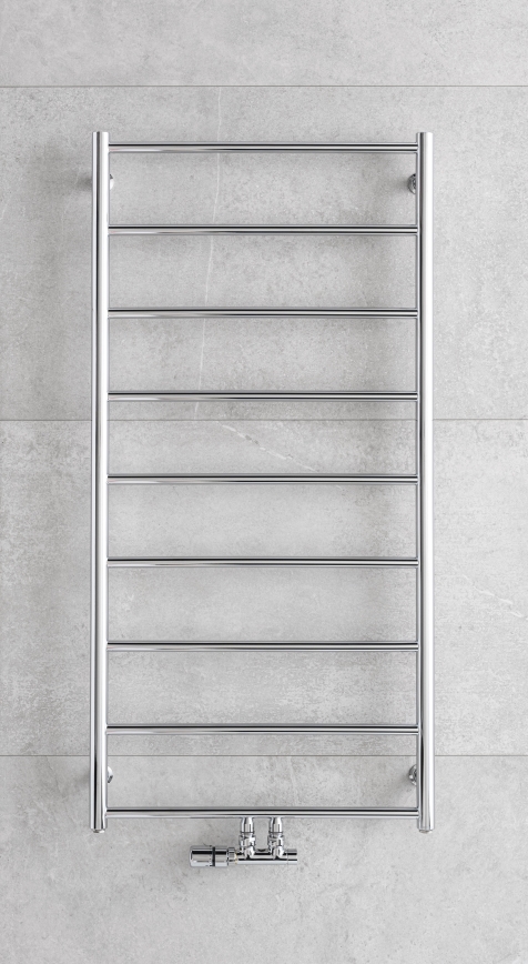 P.M.H. NS4C-M - Vonios rankšluosčių radiatorius NAAS 222 W 121 cm blizgus chromas