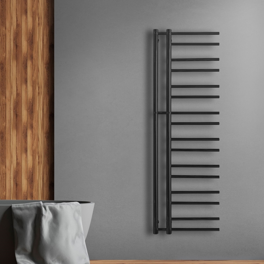 P.M.H. T2B - Vonios rankšluosčių džiovintuvas THEIA 352W 154 cm dešinė/juoda