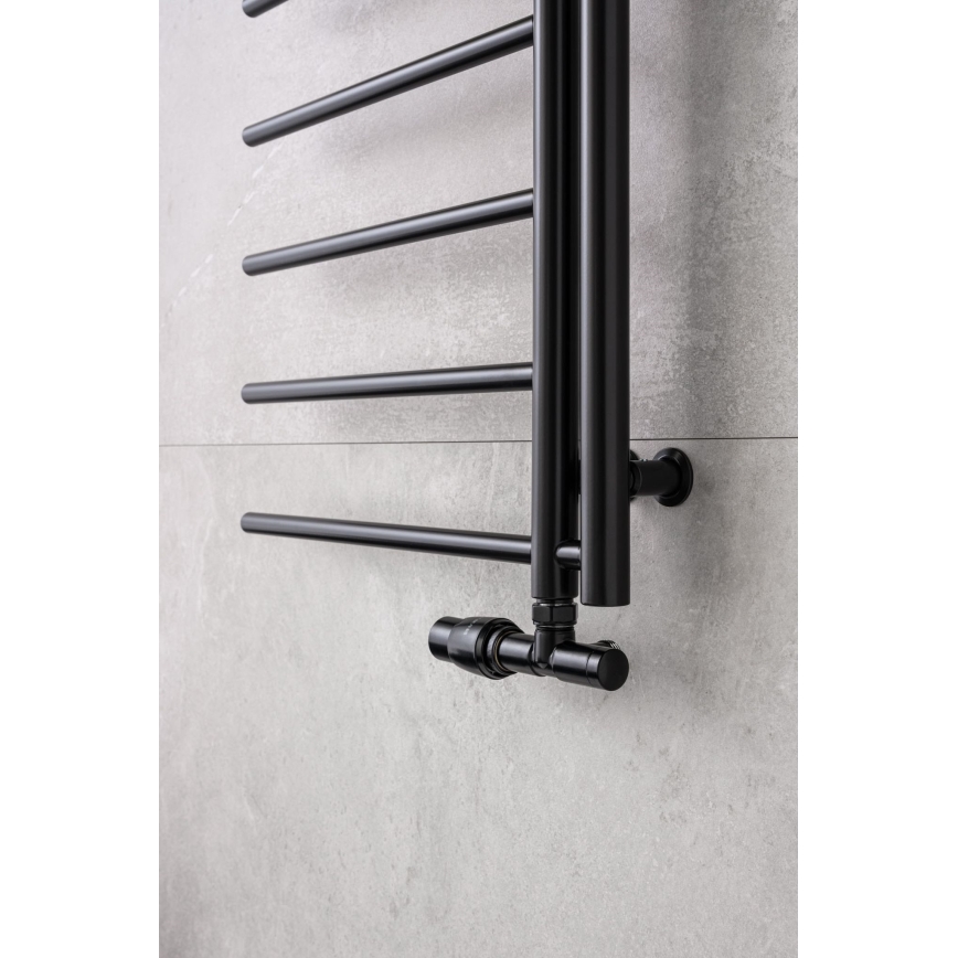 P.M.H. UNIKO-LB-EK - Vožtuvas su UNIKO termostatine galvute, kairinis/juodas