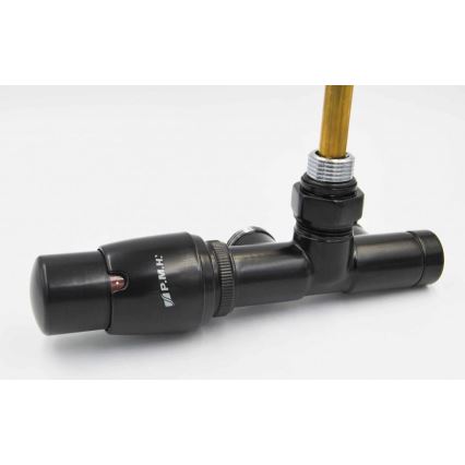 P.M.H. UNIKO-LB-EK - Vožtuvas su UNIKO termostatine galvute, kairinis/juodas