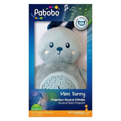 PABOBO - Projektorius su melodija Bunny Soft Plush 3xAA