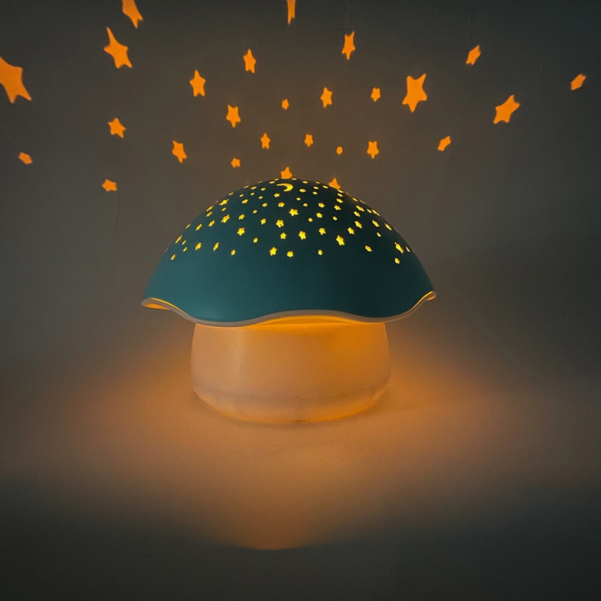 PABOBO - Projektorius su melodija STAR MUSHROOM 3xAA mėlyna