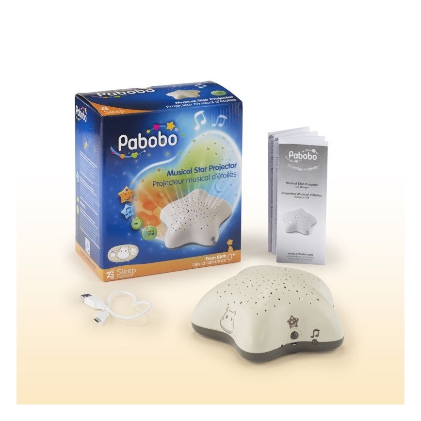 PABOBO - Stebuklingas projektorius mikro USB  su melodija