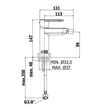 Paffoni - Bidė maišytuvas CANDY blizgus chromas