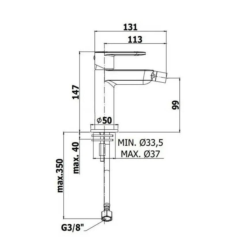 Paffoni - Bidė maišytuvas CANDY blizgus chromas