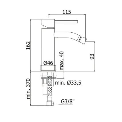 Paffoni - Bidė maišytuvas LIGHT juodas