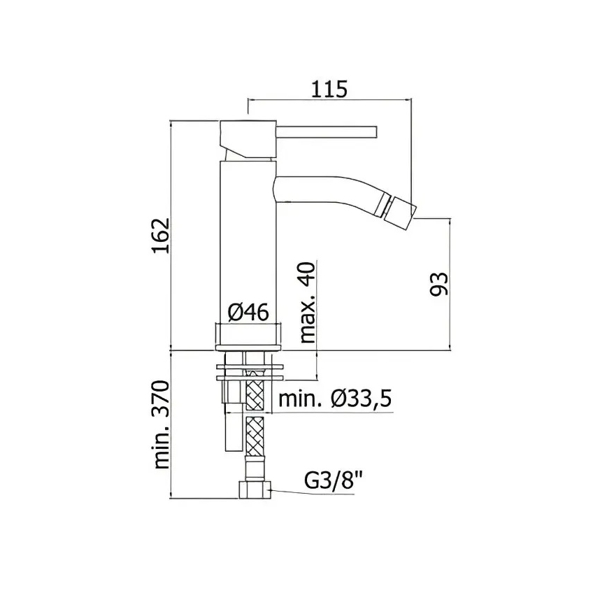 Paffoni - Bidė maišytuvas LIGHT juodas