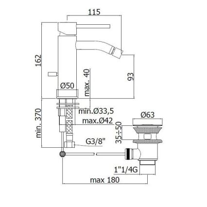 Paffoni - bidės maišytuvas LIGHT, blizgus chromas